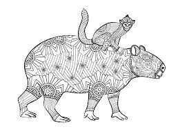 Coloring page capybara mother and child animal vector. I Designed A 103 Page Coloring Book About Capybaras And Their Co Critters To Help Fund Mental Health Charities Link In The Comments Crittersoncapybaras