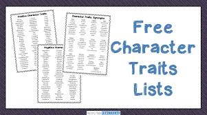 Free Character Traits List Teaching Made Practical