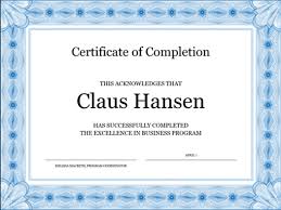 Certificate Of Completion Blue