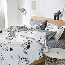 black print cat design cartoon bedding