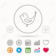 Bird With Beak Icon Cute Small Fowl Symbol Social Media Concept