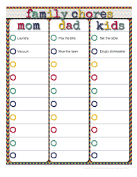 Fashionable Moms Family Chore Chart Editable In Word