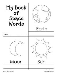 my book of space words printable book