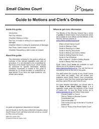 small claims court guide to motions and