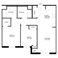 2 bedroom corridor floor plan als