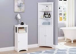 However big or small your bathroom is, we have bathroom storage to suit all nooks and crannies, big families and small. Spirich Home Tall Corner Cabinet With Two Doors And Three Tier Shelves Free Standing Corner Storage Cabinet For Bathroom Kitchen Living Room Or Bedroom White Pricepulse
