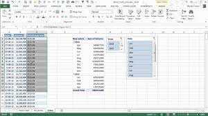 excel slicers containing year and month