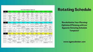 rotating schedule templates