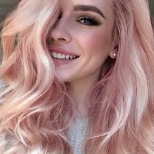 55 lovely pink hair colors: Blonde Base With Gold Rose Gold And Pastel Pink Tones Blorange Hair Hair Inspiration Color Hair Styles