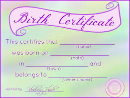 Free Birth Certificate Templates Picture Free Printable