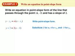 Write An Equation In Point Slope Form