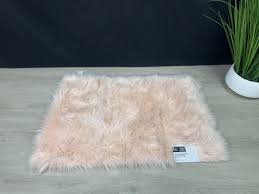 gorgeous baby pink faux sheepskin rug 2