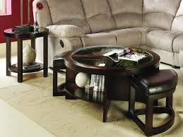 Beveled glass top on hardwood base. Living Room With Round Coffee Table Novocom Top