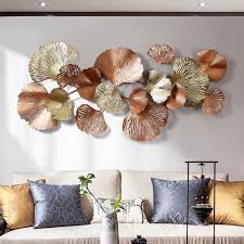 Gold Ginkgo Leaves Metal Wall Decor