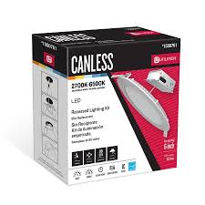 Utilitech Canless Color Choice Integrated Led 6 In 65 Watt Equivalent White Round Dimmable Canless Recessed Downlight In The Recessed Downlights Department At Lowes Com