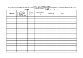Excel Sales Call Log Template Sheet Templates Free Sample Example
