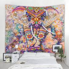Elephant Tapestry Pearl Mosaic Style