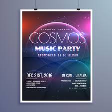 Cosmos Music Party Event Flyer Template In Modern Creative Style
