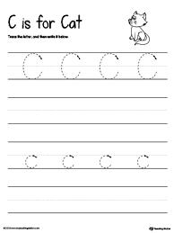 free tracing and writing the letter c
