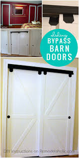 The result is an upgrade reminiscent of old european times. Remodelaholic How To Make Bypass Closet Doors Into Sliding Faux Barn Doors