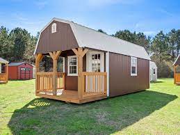 portable double lofted cabin shed