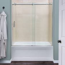 8 Frameless Roller Tub Shower Doors