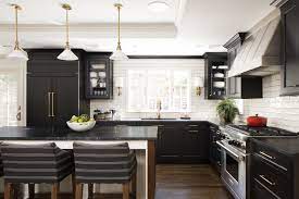 dark kitchen cabinets with dark counters