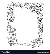 hand drawn botanica frame vector image