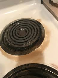 how to clean a burnt enamel top stove
