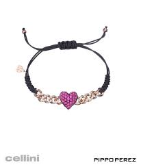 pippo perez ruby heart link bracelet