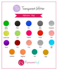 Transparent Glitter Vinyl Color Chart Cricut Vinyl