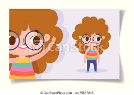 1000 curly hair cartoon girl free vectors on ai, svg, eps or cdr. Cartoon Character Animation Cute Little Woman With Glasses And Curly Hair Vector Illustration Canstock