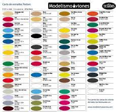 tabla de colores de pintura para autos