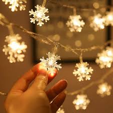 led snowflake lights string