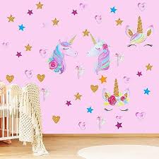 3 Sheets Unicorn Wall Decals Removable