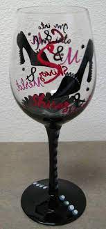 hand painted wine glasses wine bottle