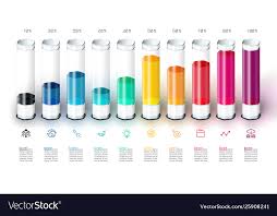 Bars Chart Infographics With Colorful 3d Glass
