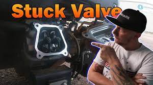 stuck valve on a small engine