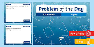 Sixth Grade Math Problem Of Day