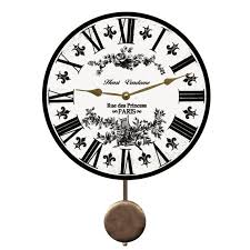 White Pendulum Clock White And Black