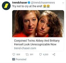Get to learn juicy details about the life story and achievements of the. Conjoined Twins Abbey And Brittany Hensel Look Unrecognizable Now Try Not To Cry At The End They Are 27 And Elementary School Teachers Now They Look Pretty Much Exactly Like What