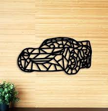 Geometric Car Wall Decor Wooden Car
