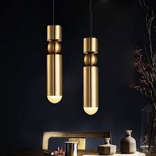 Contemporary Minimalist Mini Cylinder And Globe Metal Acrylic Single Light Pendant Light In Gold Pendant Lights Ceiling Lights Lighting