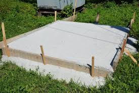 a concrete slab for a hot tub