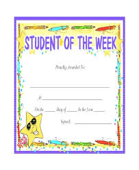 Free Printable Student Award Certifica Mpla Of The Week Mplas