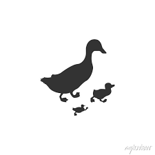 Duck And Ducklings Crossing Icon