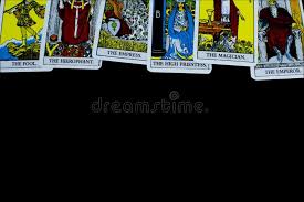 What are the different types of divination cards? Tarot Cards On Black Background With Copyspace Stock Image Image Of Tarot Symbol 158865209