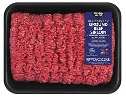 10 fat ground beef sirloin