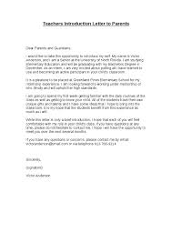 Teacher S Introduction Letter To Parents Teachers Write Cover For