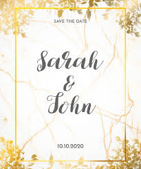 Wedding Card Invitation With Golden Leaves Free Psd Bestgrap